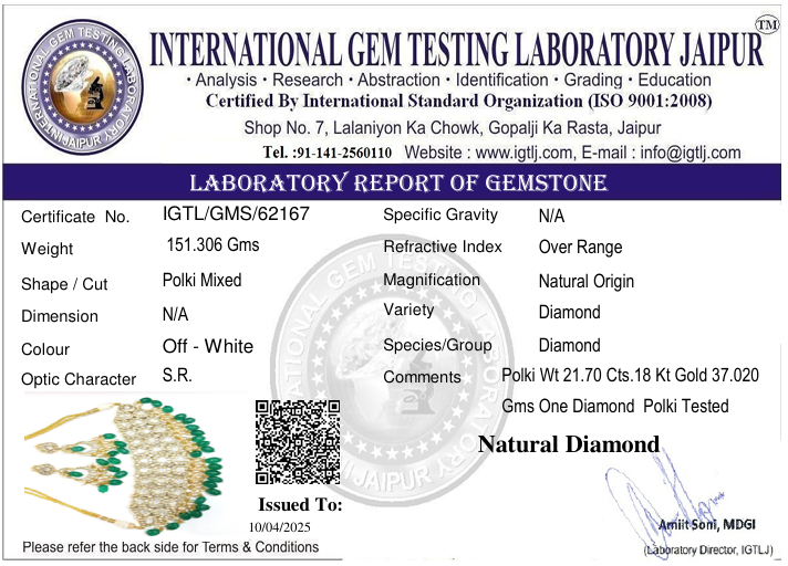 18kt Gold Uncut Polki Diamond Chokar set