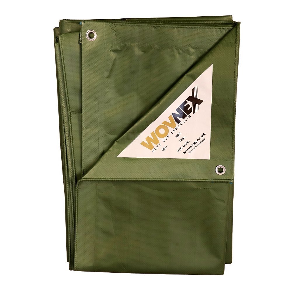 Wovnex Hdpe Olive Green Tarpaulin - Design Type: Standard