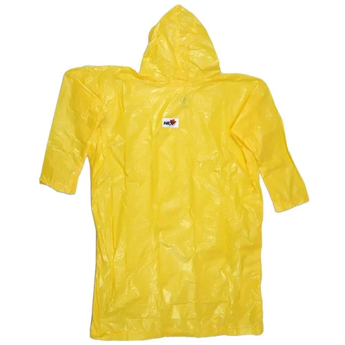 Yellow Unisex Plastic Raincoat Or Poncho - Feature: Waterproof