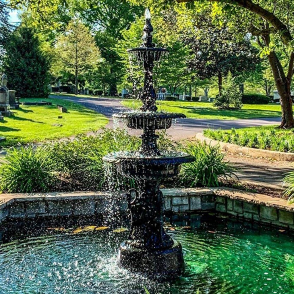 Sandstone Garden Fountain - Color: Black