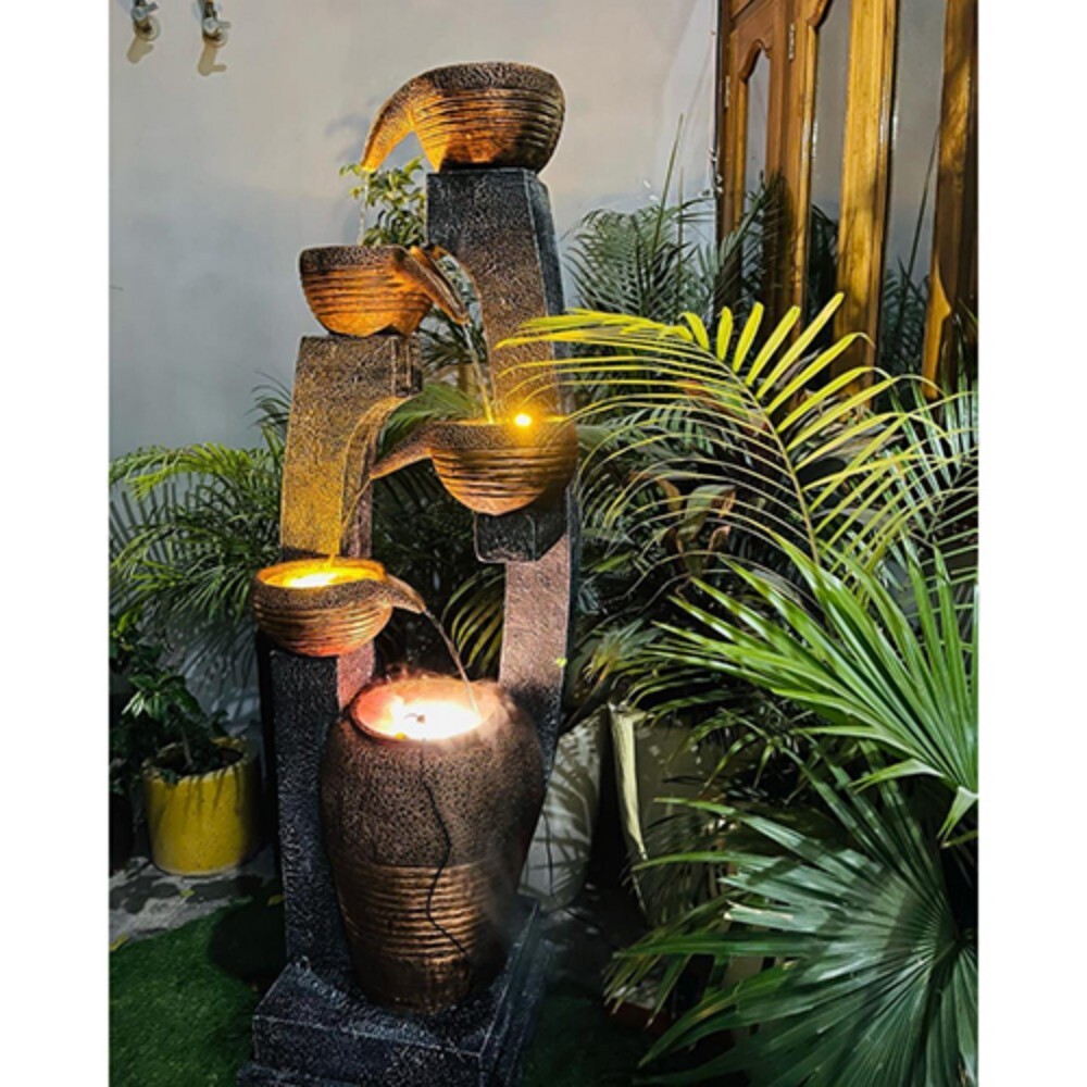 Frp Bowl Marble Water Fountain - Color: Black