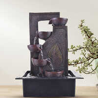 Brown Polyresin Designer Table Top 4 Tier Waterfall Fountain