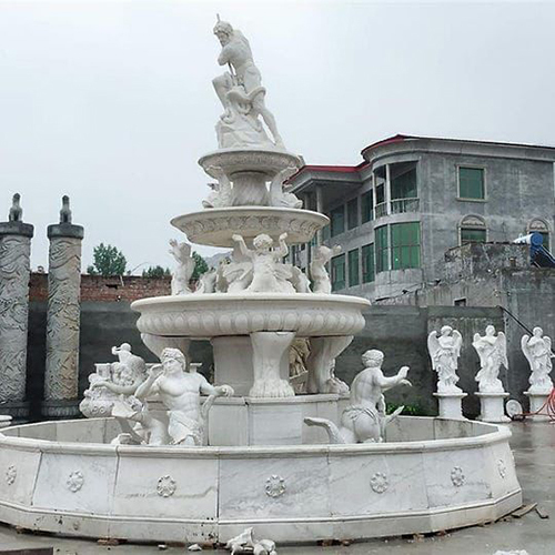 Outdoor Italian Stone Carving Horse Garden Water Fountain