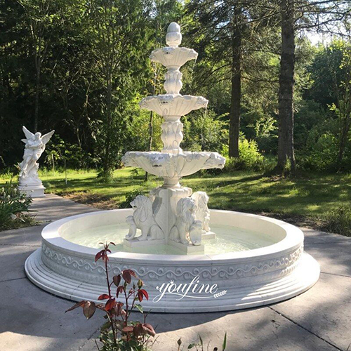 White Marble Gazebo Fountain For Garden Park