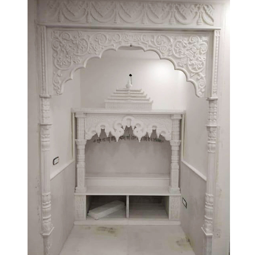 White Marble Inlay Home Temple