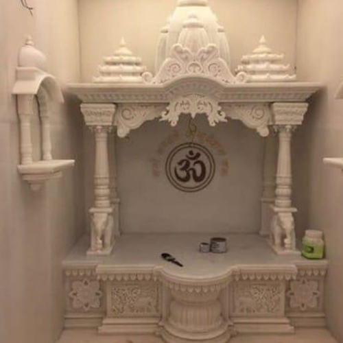 Polished Marble White Carving Temple
