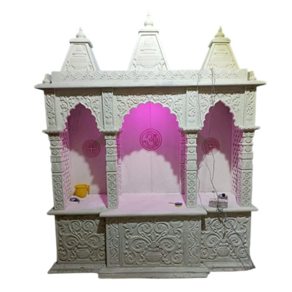 Home Decorative Handmade Marble Mandir - Color: White