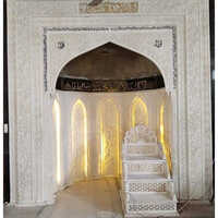 White Carved Makrana Marble Masjid