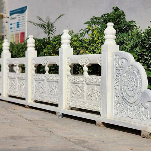Pure White Marble Carving Baluster Railing - Size: Customized