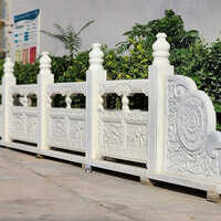 Pure White Marble Carving Baluster Railing - Size: Customized