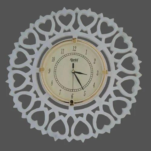 Round Analog Marble Jali Wall Clock - Size: Customized