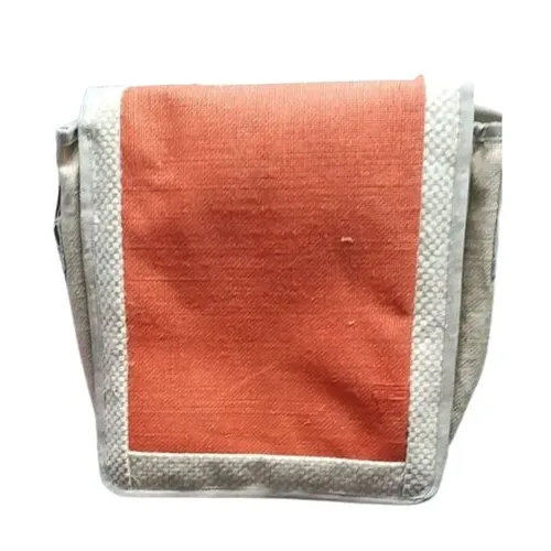 Rectangular Jute Sling Bag - Pattern: Plain