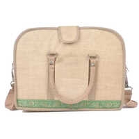 Rectangular Jute Office Bag - Pattern: Plain