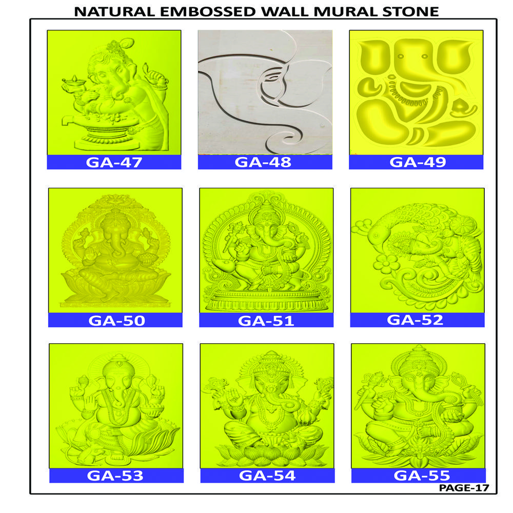 GANESHA NATURAL SANDSTONE EMBOSSED WALL MURAL