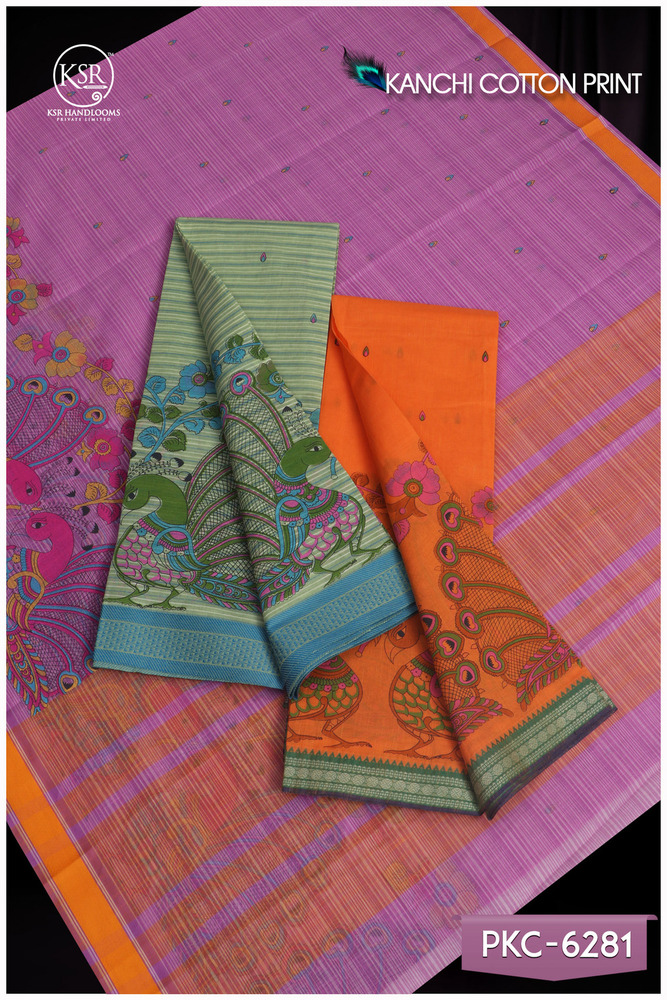 KANCHI COTTON PRINTED SAREE
