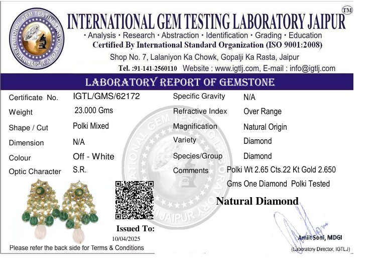 22kt Gold Tyani Polki Diamond Earring