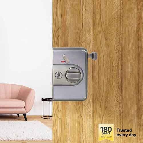 CBR-Cinco 500,Latch & DeadBolt Main Door Lock, Knob Inside, Antique Brass