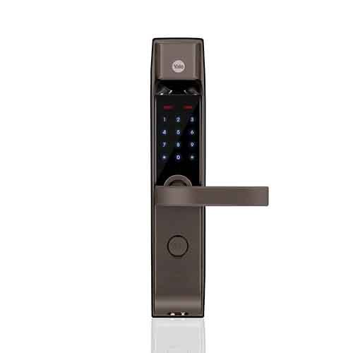 Ydm 4115 -A Series Smart Lock Brown With Fingerprint Pin Manual Key And Yale Home App With Bluetooth Module And Wifi Connect Bridge - Finish: Mirror Finish