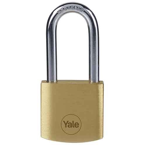 Y110B301471 Yale 30Mm Brass Padlock With Long Shackle -3Nos. Regular Keys (Brass Finish) - Dimension (L*W*H): 30 X 28.3 X 13 Millimeter (Mm)