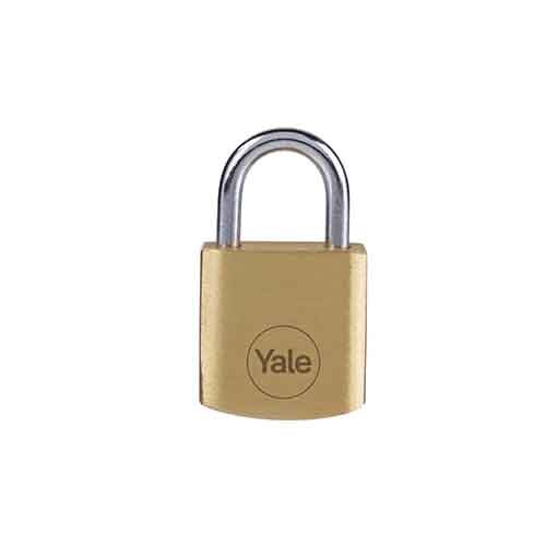 Yale Y110B201111 - Brass Padlock (20 Mm) - Indoor Lock For Locker Backpack Tool Box - 3 Keys - Standard Security - Color: Golden