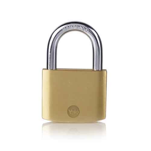Y110B501261 Yale Brass Padlock With Hardened Steel Shackle Brass Finish - Color: Golden
