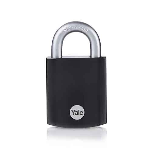 Yale Y90SB Padlock Hardened Steel Body and Boron Steel Shackle, Max Security Padlock Black