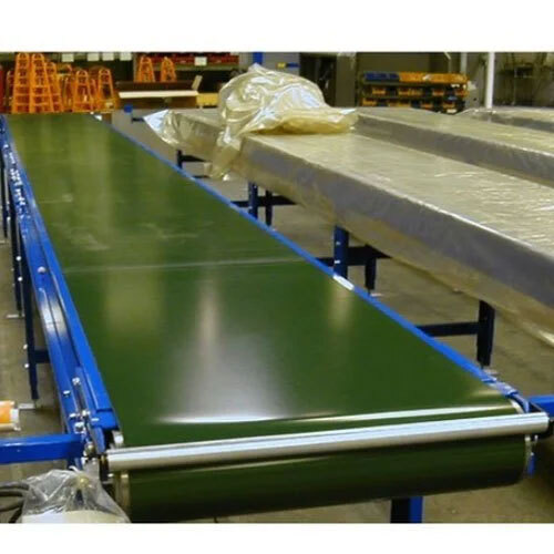 Industrial Packing Conveyor - Color: Green Blue