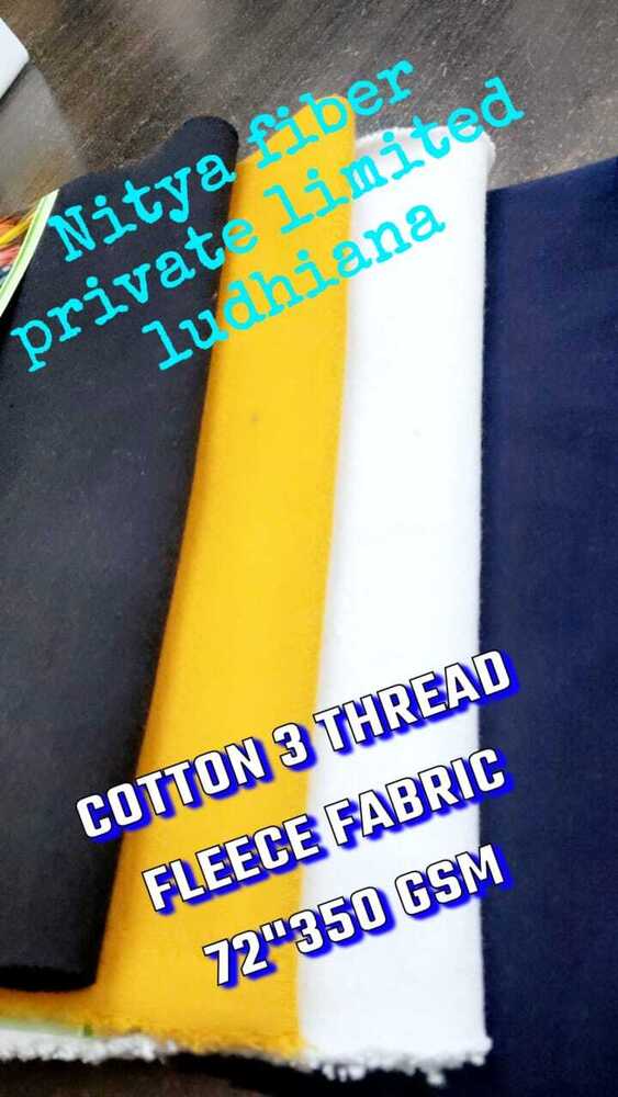 High Quality Cotton 3 Thread Fleece Fabric - 350 GSM, 72 Inches Wide | Soft Texture, Durable, Ideal for Apparel and Home Textiles