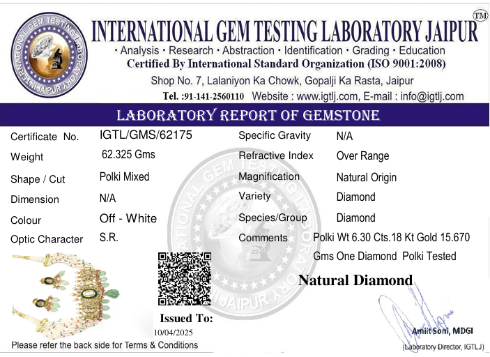 18kt Gold Uncut Diamond Polki Chick Set