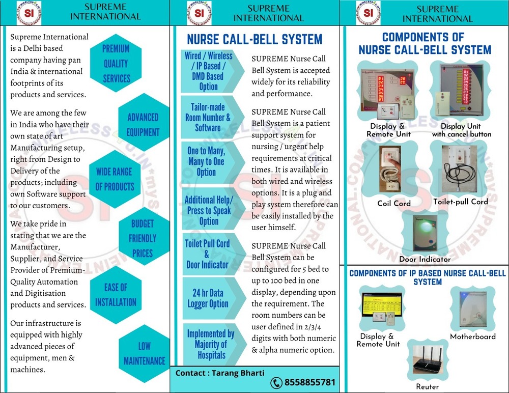 Nurse Call Bell 10 User - Application: Hospital