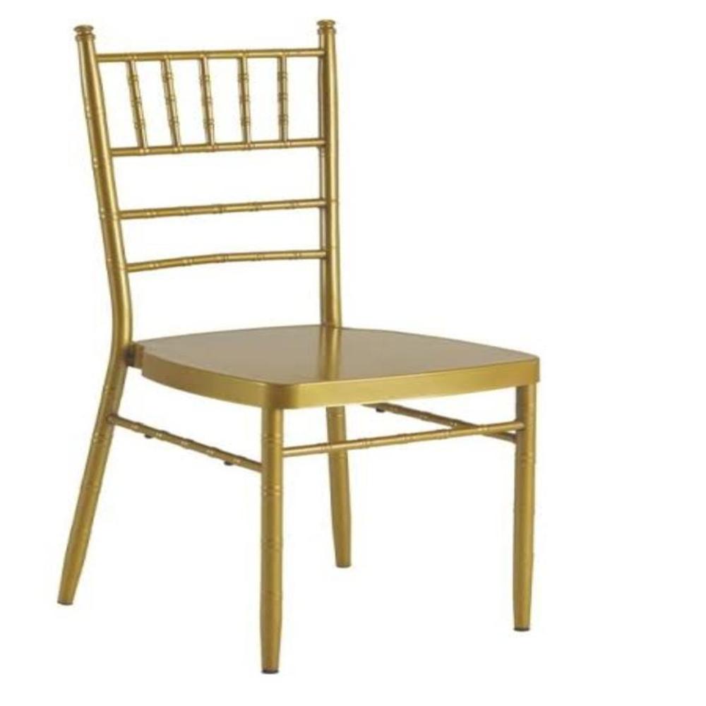 OM WOODS DBC 170 Banquet Chair - Iron Material, Golden Color, Smooth Finish | Eco-Friendly Design, Non-Stackable, Extraordinary Durability