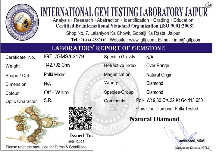 22kt Gold Tyani Choker with Uncut Diamond Polki Set