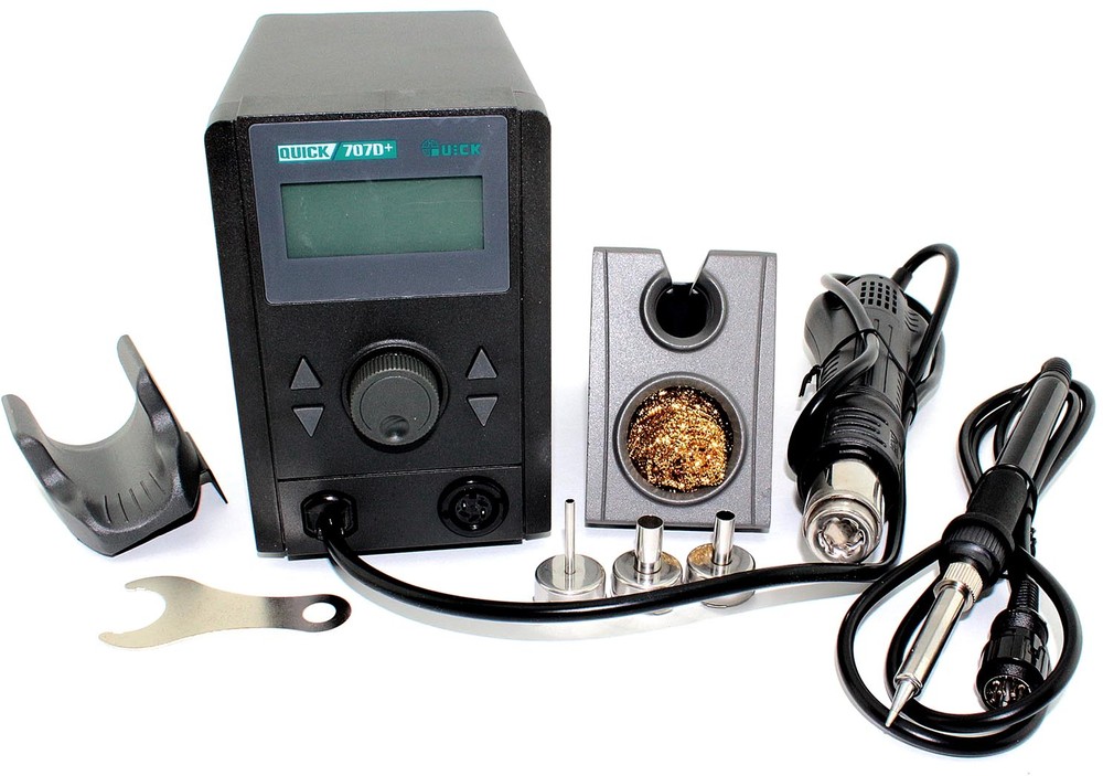 Quick 707d+ 2 In 1 Soldering Station And Smd Rework Station - Color: Black