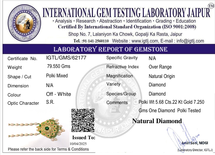 22kt Gold Tyani Polki Pendant