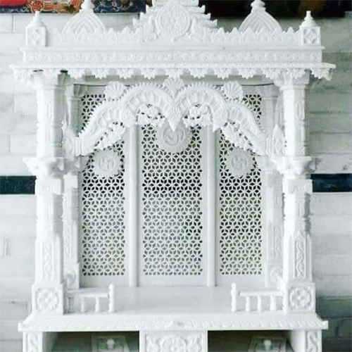 White Marble Mandir - Pattern: Designer