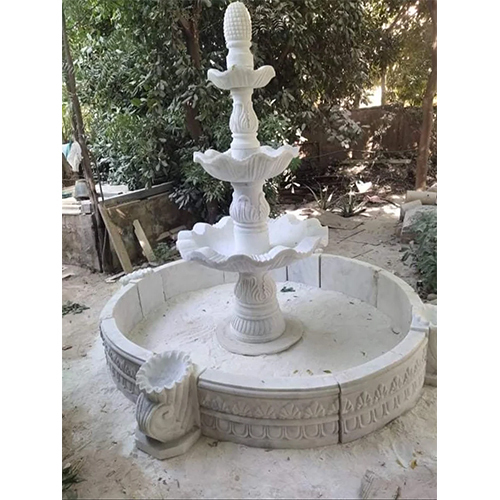 Outdoor Marble Fountain - Color: White