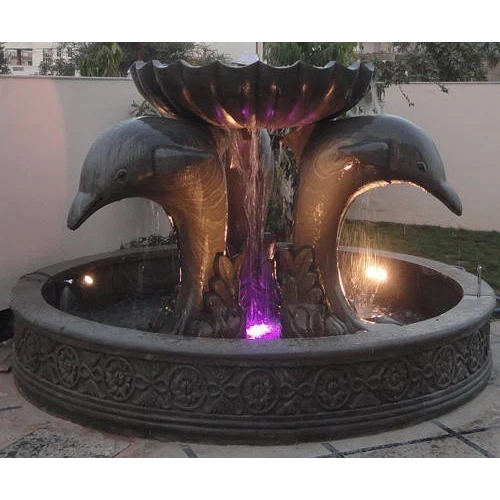 Granite Outdoor Water Fountain - Color: Black