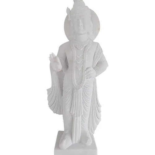 White Marble Vishnu Statue - Features: High Quality