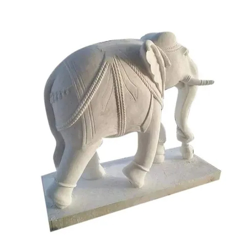 Marble Elephant Statue - Color: White