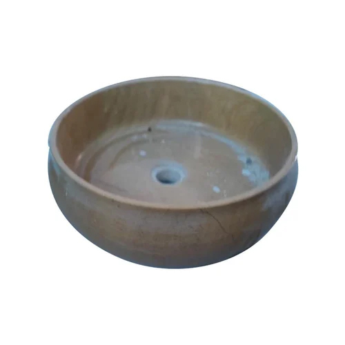 Round Marble Wash Basin - Color: Brown