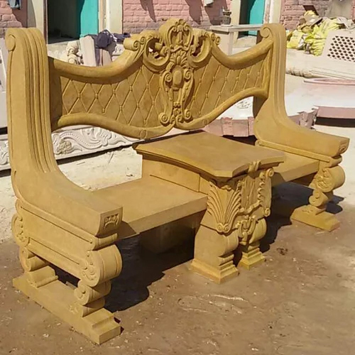 Sandstone Garden Benches - Color: Brown
