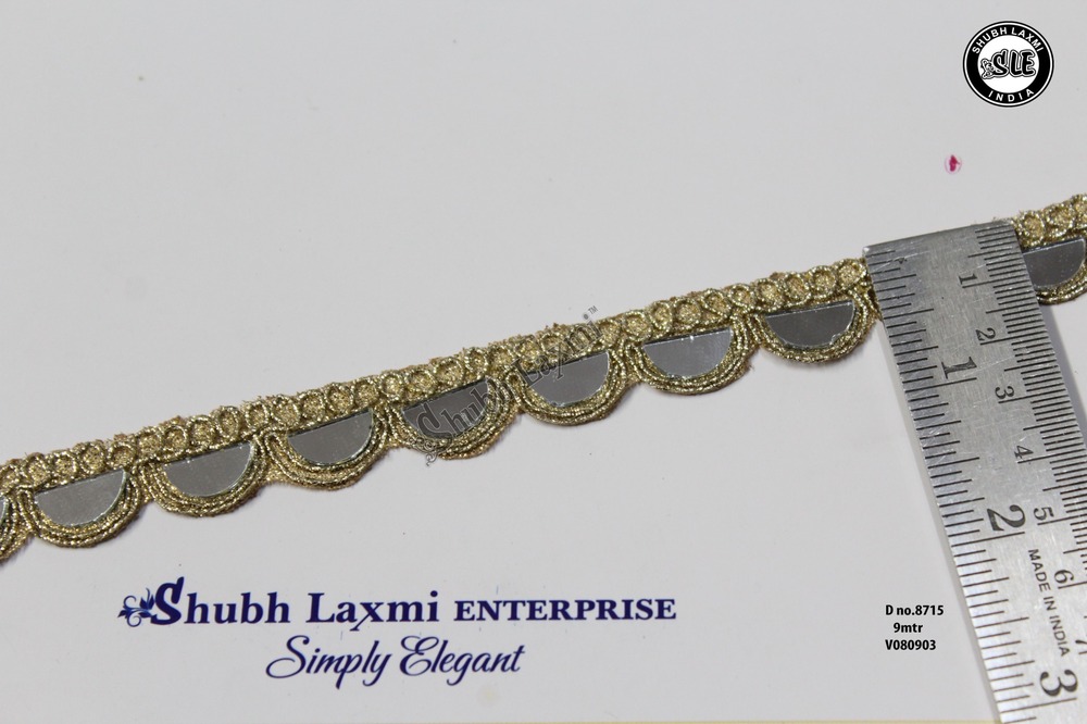 Golden Zari  Mirror Lace