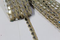 Golden Zari  Mirror Lace