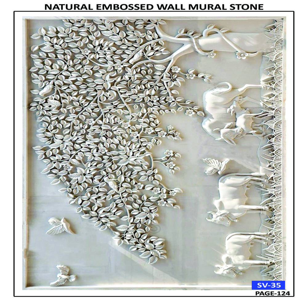 NATURAL SANDSTONE EMBOSSED WALL MURAL