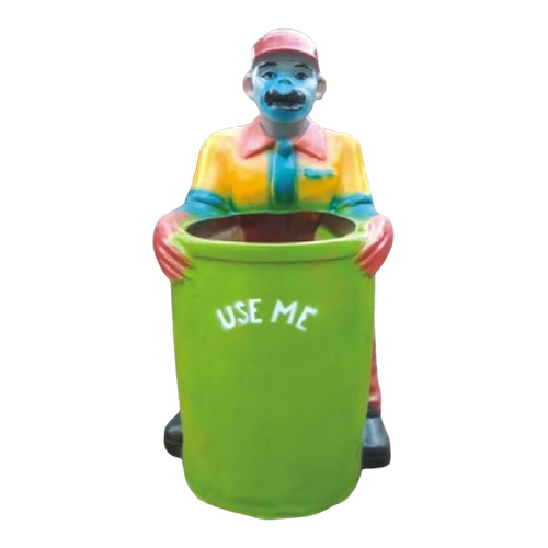 Frp Monkey Dustbin - Color: Multicolor