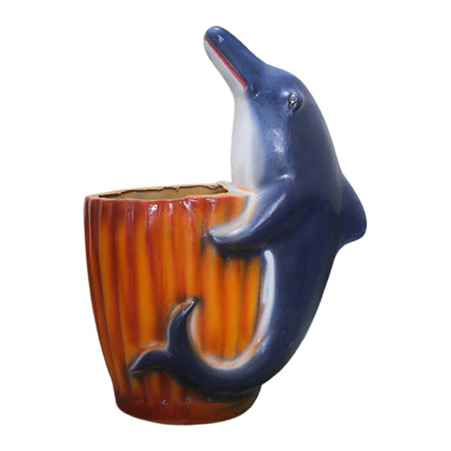 Frp Dolphin Dustbin - Color: Multicolor