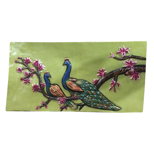 FRP Peacock in Branch Wall Mural