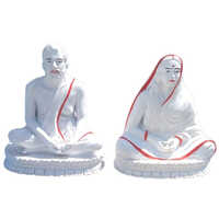 Frp Ramkrishna And Sarada Maa Statue - Color: White
