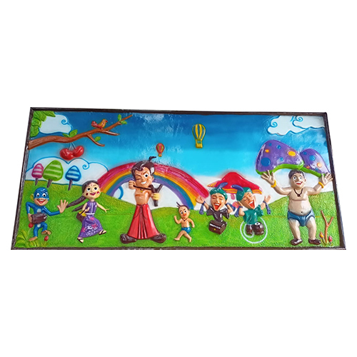FRP Chota Bheem Family Wall Mural