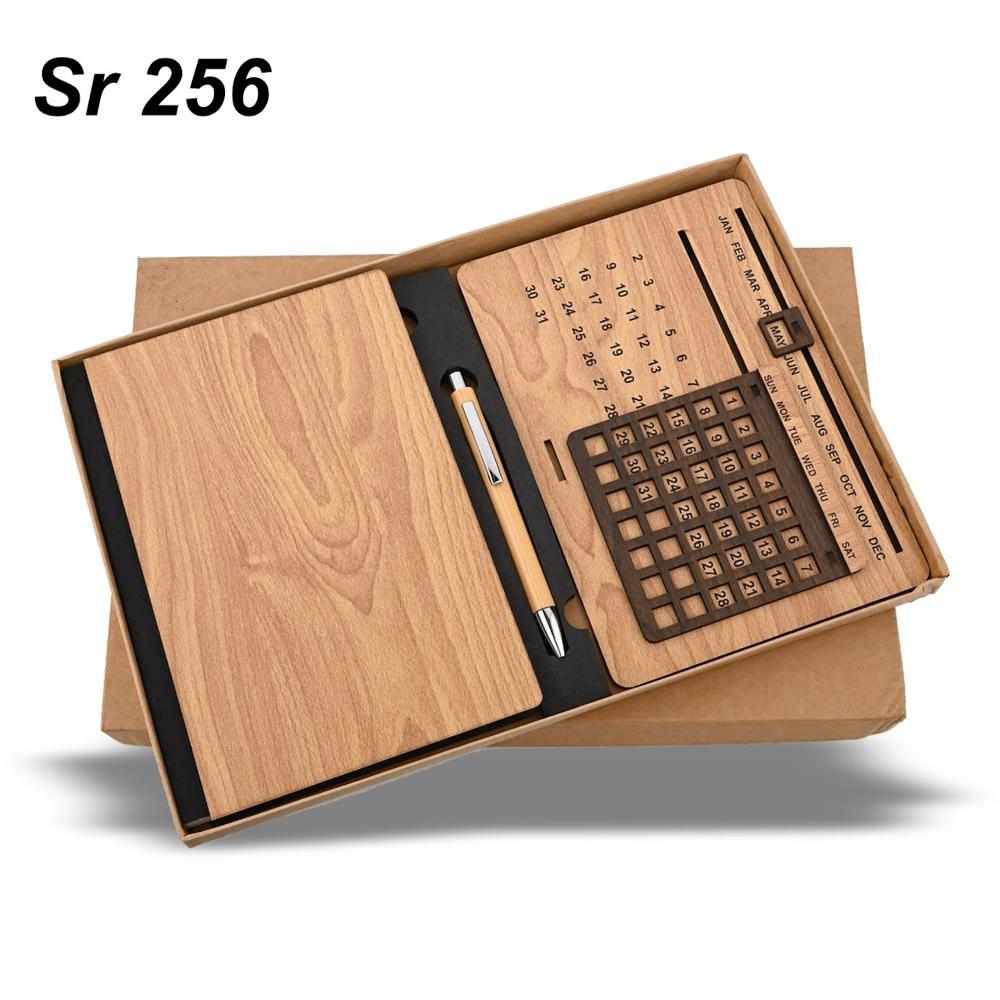 Wooden Diary, Pen &  Lifetime Calendar
